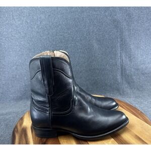 TECOVAS The Dean Leather Zip Side Boot BLACK Men Sz 8.5EE Excellent Conidition
